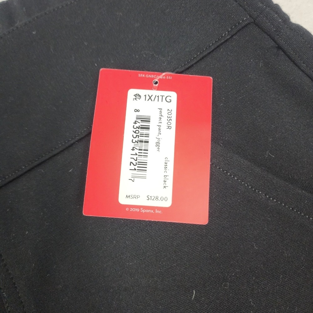 Spanx The Perfect Jogger Pants Womens 1X Black High Rise Tapered Leg Training - Picture 2 of 8